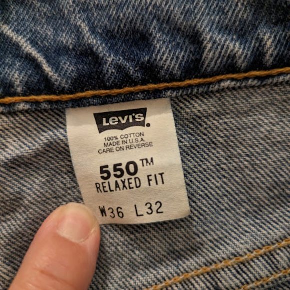 Vintage Men's Levi's 550 Denim Blue Jeans Sz 36 x 32 1997 Made in USA - Picture 4 of 12